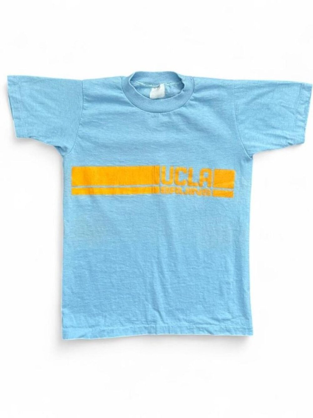 True Vintage UCLA Bruins T Shirt Blue Yellow College NCAA 80s Baby Tee
